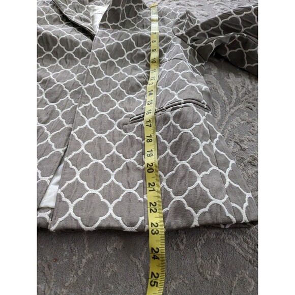 3 Sisters Jacket Coat S(4-6) Open Front Dressy USA Made Geometric Taupe Brown - Picture 15 of 15